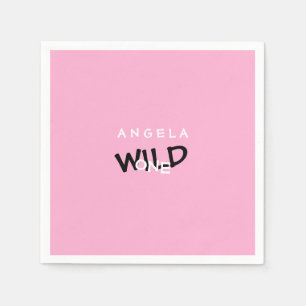 Pink Wild 1 Personalisiert 1. Geburtstag Serviette