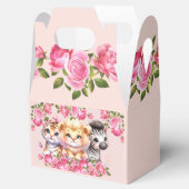 Pink WIld Animal Girl's Baby Shower oder Birthday Geschenkschachtel (Geöffnet)