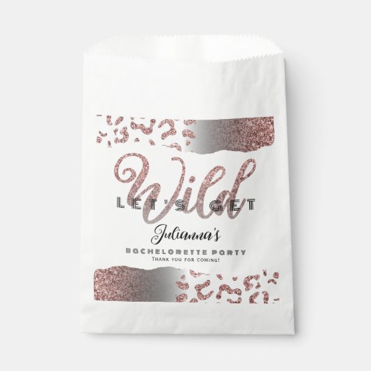Pink - Wild Animal Print Bachelorette Bach Geschenktütchen (Vorderseite)
