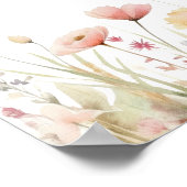 Pink Wild Blume Brautparty Willkommen Poster (Ecke)