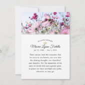 Pink Wild Blume Field Danke Beileid (Rückseite)