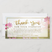 Pink Wild Blume Golden Danke Sympathie Card