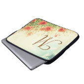 Pink Wild Blume Monogramm 15" Notebook-Gehäuse Laptopschutzhülle (Vorne Knopf)