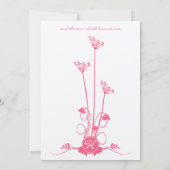 Pink Wild Blume Swirl Einladung Hochzeit (Rückseite)