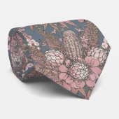Pink Wild Bush Blume Bouquet Neck Tie Krawatte (Gerollt)
