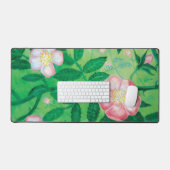 Pink Wild Dog Rose Rosa Canina & Secret Garden Schreibtischunterlage (Tastatur & Maus)