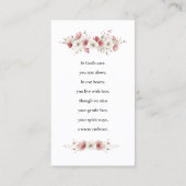 Pink Wild Flowers Funeral Prayer Card Visitenkarte (Rückseite)