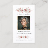 Pink Wild Flowers Funeral Prayer Card Visitenkarte (Vorderseite)