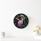 Pink Wild Lady Slipper Flower Personalized Runde Wanduhr (Zuhause)