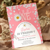 Pink Wild One Daisy 1st Birthday Invitation Einladung