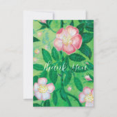 Pink Wild Rose blüht geheimer Garten Dankeskarte (Vorderseite)