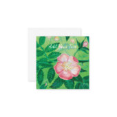Pink Wild Rose blüht geheimer Garten personalisier Mitteilungskarte (Vorderseite/Rückseite Beispiel)