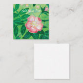 Pink Wild Rose blüht geheimer Garten personalisier Mitteilungskarte (Vorne/Hinten)
