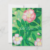 Pink Wild Rose blüht geheimer Garten RSVP Karte (Vorderseite)