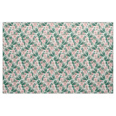 Pink Wild Rose Blume & Green Blätter Muster Stoff (Yard (91,4 cm))