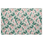 Pink Wild Rose Blume & Green Blätter Muster Stoff (Fat Quarter (45,7 x 55,9 cm))