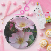Pink Wild Rose Blume Muster Party Plättchen Pappteller (Party)