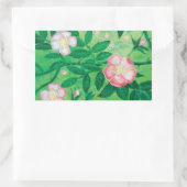 Pink Wild Rose Illustration Rechteckiger Aufkleber (Tasche)