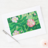 Pink Wild Rose Illustration Rechteckiger Aufkleber (Umschlag)