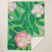 Pink Wild Rose Illustration Sherpadecke (Vorderseite)
