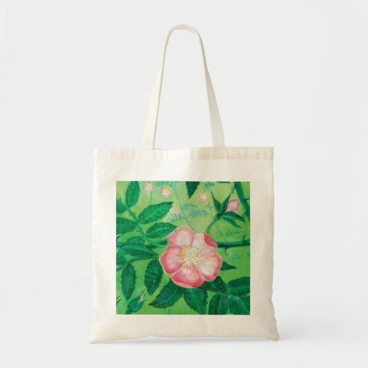 Pink Wild Rose Illustration Tragetasche (Vorne)