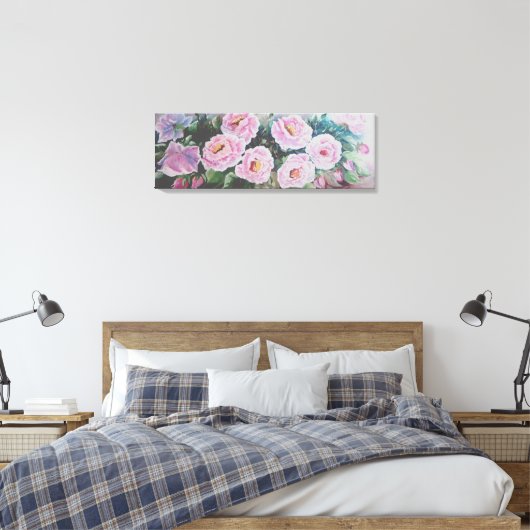 PINK WILD ROSE MALEN LEINWANDDRUCK (Insitu (Schlafzimmer))