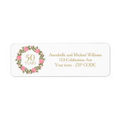 PINK WILD ROSE WREATH 50. Wedding-Adresse (Vorne)