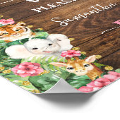 Pink Wild Rustic Safari Animals Favors Baby Shower Poster (Ecke)
