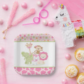 Pink Wild Safari Jungle Animals Party Paper Plate Pappteller (Party)