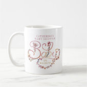 Pink Wildblume Baby Dusche Tasse - Dusty Floral Bo (Links)