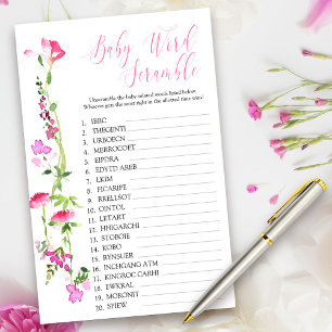 Pink Wildblume Baby Word Scramble Duschgel Spiel