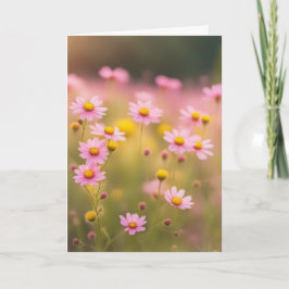 Pink Wildblume Daisy Field for Beileid Karte