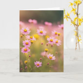 Pink Wildblume Daisy Field for Beileid Karte (Gelbe Blume)
