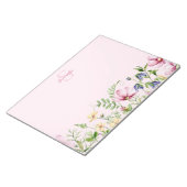 Pink Wildblume Floral Monogram Notepad Notizblock (angewinkelt)