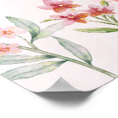 Pink Wildblume Garden Kinderdusche Begrüßungszeich Poster (Ecke)