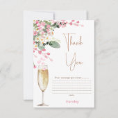 Pink Wildblume Petal Brautparty Danke Karte (Vorderseite)