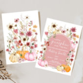 Pink Wildblume Pumpkin Baby Dusche Einladung