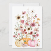 Pink Wildblume Pumpkin Baby Dusche Einladung (Rückseite)