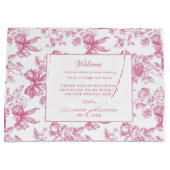 Pink Wildblume Tea Wedding Gästebuch Große Geschenktüte (Vorderseite)