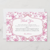 Pink Wildblume Tee Brautparty Danke Karte (Vorderseite)