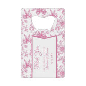 Pink Wildblume Tee Brautparty Vielen Dank Geldbeutel Flaschenöffner (Vorderseite)