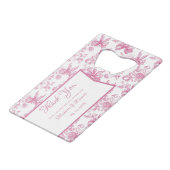 Pink Wildblume Tee Brautparty Vielen Dank Geldbeutel Flaschenöffner (Vorderseite Schrägansicht)