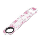 Pink Wildblume Tee Brautparty Vielen Dank Speed Flaschenöffner (Rückseite Schrägansicht)