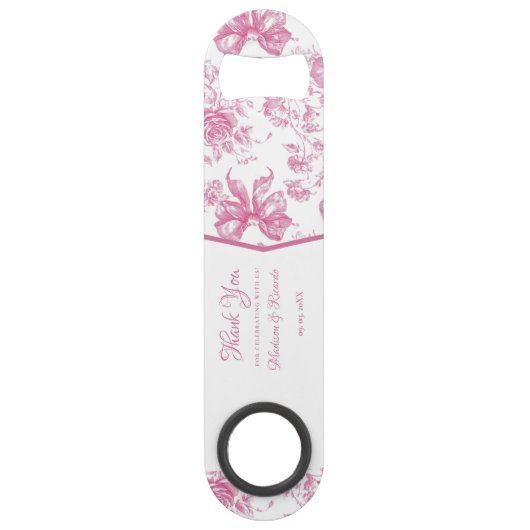 Pink Wildblume Tee Brautparty Vielen Dank Speed Flaschenöffner (Vorderseite)