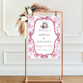 Pink Wildblume Tee Engagement Party Begrüßungszeic Poster