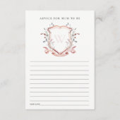 Pink Wildblume Wappen Beratung für Mama Babydusche Begleitkarte (Vorderseite)