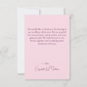 Pink Wildblumen Blumenkalligraphie Danke Karte (Rückseite)