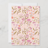 Pink Wildblumen Graduation Party Einladung (Rückseite)