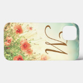 Pink Wilde Blume im IPAD-Fall für Feldmonogramm Case-Mate iPhone Hülle (Rückseite (Horizontal))