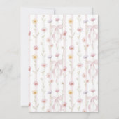 Pink Wildflower 1st Birthday Invitation Einladung (Rückseite)